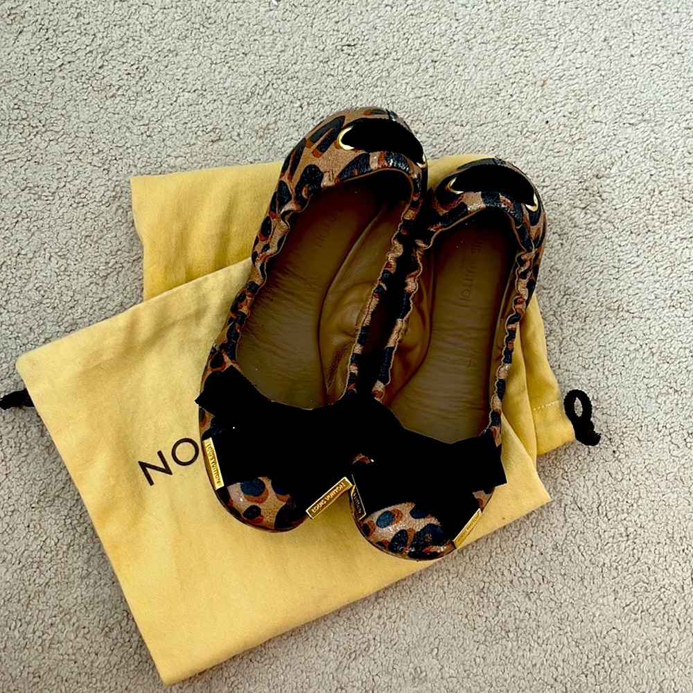 Louis Vuitton flat animal print ballerina